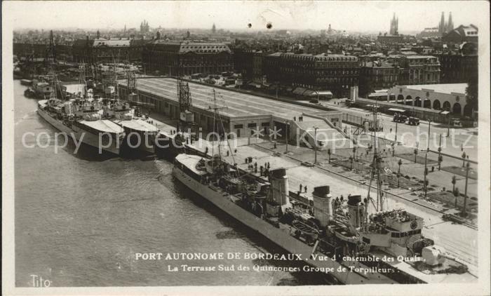 Hafenanlagen Schiffe Port Autonome Bordeaux Terrasse Sud Quai Groupe de Torpille