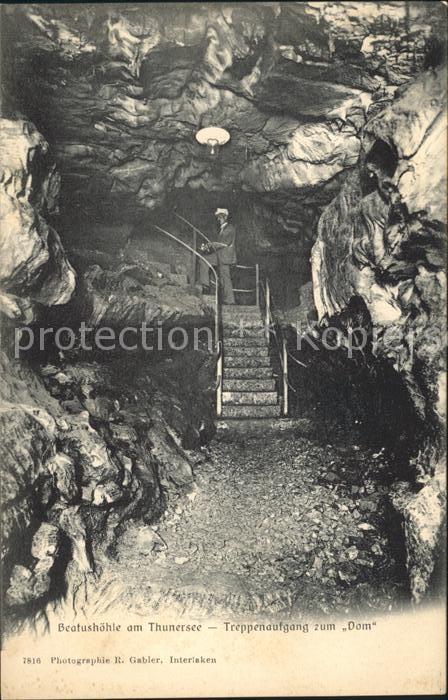 Hoehlen Caves Grottes Beatushöhle Thunersee Treppenaufgang zu