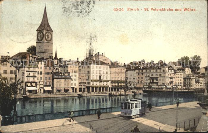 Strassenbahn Zürich St. Peterskirche Wühre