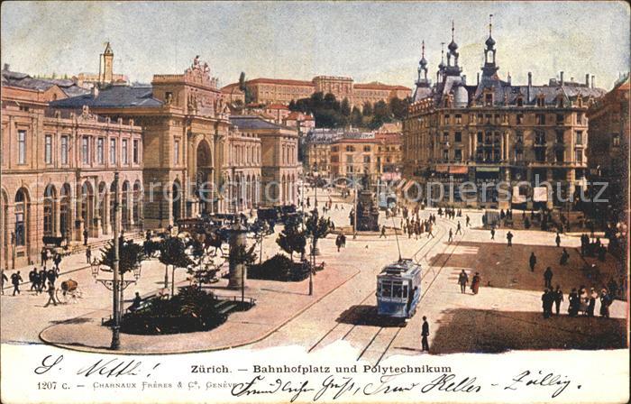 Strassenbahn Zuerich Bahnhofplatz Polytechnikum