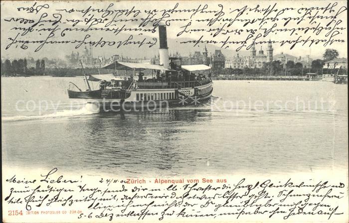 Dampfer Binnenschifffahrt Zuerich Alpenquai