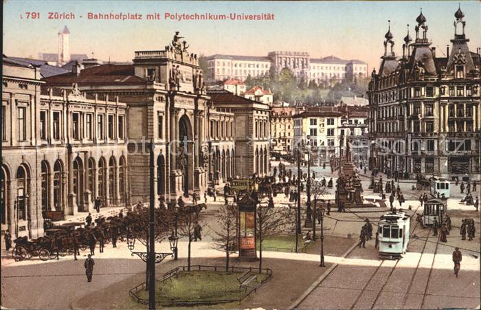 Strassenbahn Zuerich Bahnhofplatz Polytechnikum-Universitaet