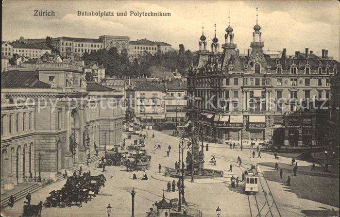 Strassenbahn Zuerich Bahnhofplatz Polytechnikum