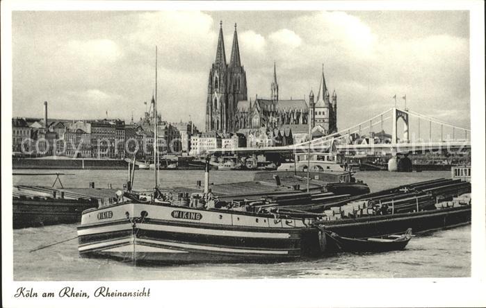 Motorboote Wiking Koeln am Rhein Rheinansicht Dom