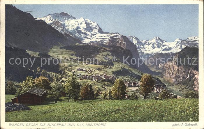 Foto Gaberell J. Nr. 2747 Wengen Jungfrau Breithorn