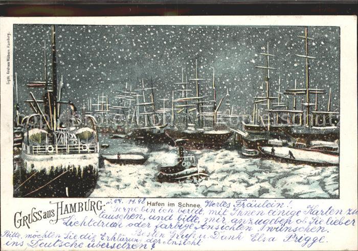Hamburg Hafen im Schnee