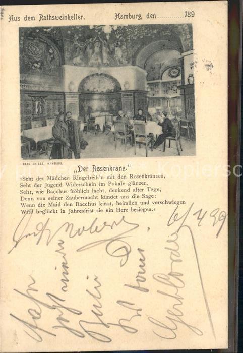 HAMBURG  CITY Aue dem Rathsweinkeller Der Rosenkranz