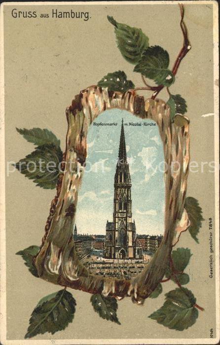 HAMBURG  CITY Niclaikirche Hopfenmarkt