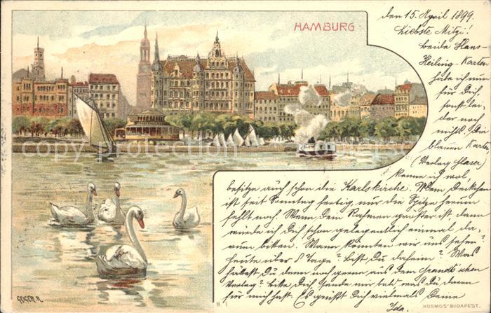 HAMBURG  CITY Schwaene Dampfschiff