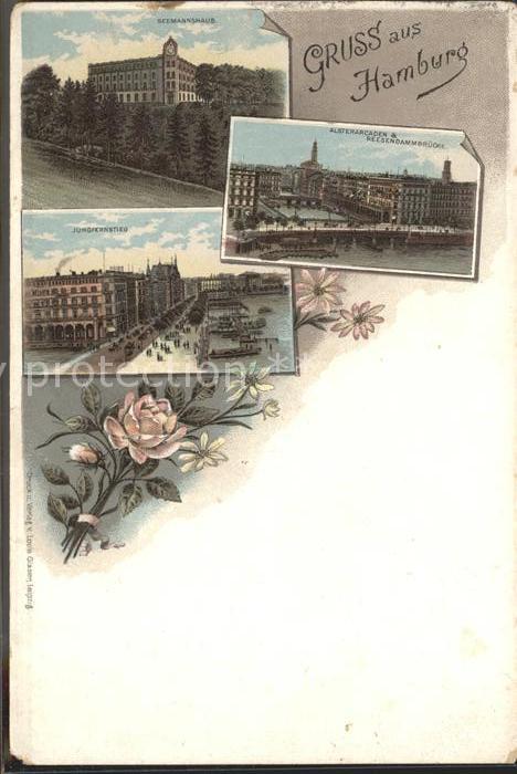 HAMBURG  CITY Seemannshaus Jungfernstieg Alsterarkaden