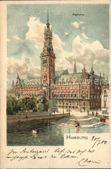 HAMBURG  CITY Rathaus Kuenstlerkarte