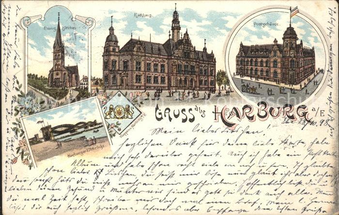 Harburg Hamburg Rathaus Postgebaeude Evangelische Kirche