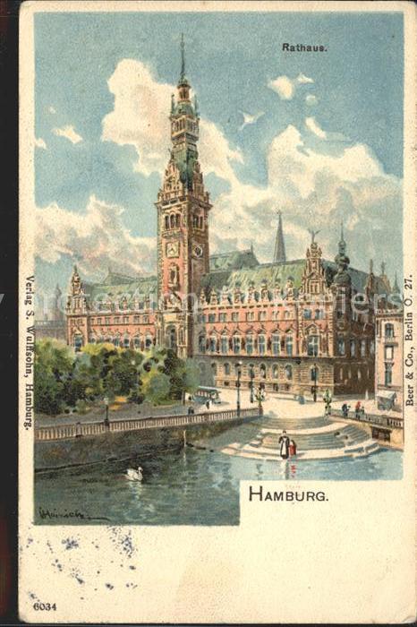 HAMBURG  CITY Rathaus Kuenstlerkarte