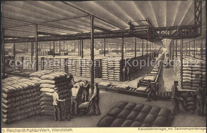 Wandsbek Reichardt- Kakao- Werk Kakaobohnenlager Sacktransportanlage