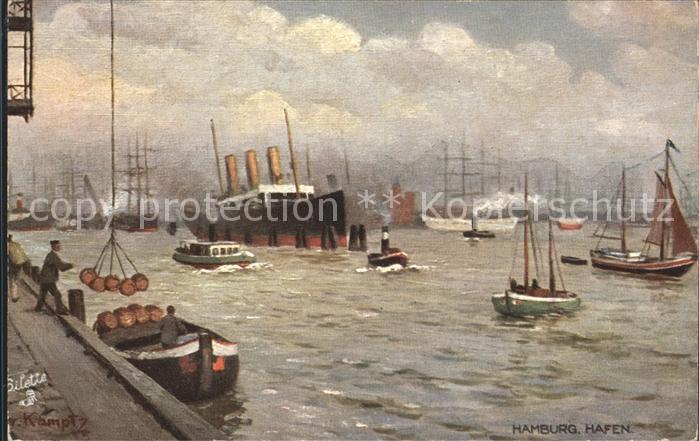 HAMBURG CITY Hafen Kuenstlerkarte