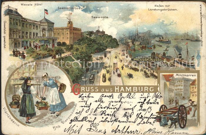 HAMBURG CITY Hafen Landungsbruecken Seewarte Seemannshaus