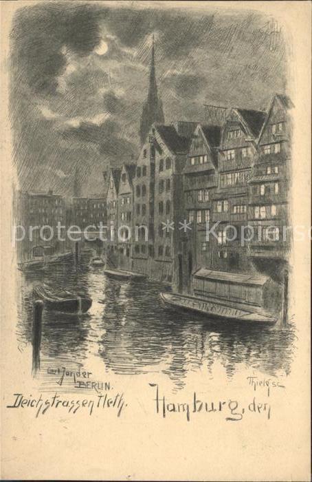 HAMBURG CITY Deichstrassen Fleth Kuenstlerkarte