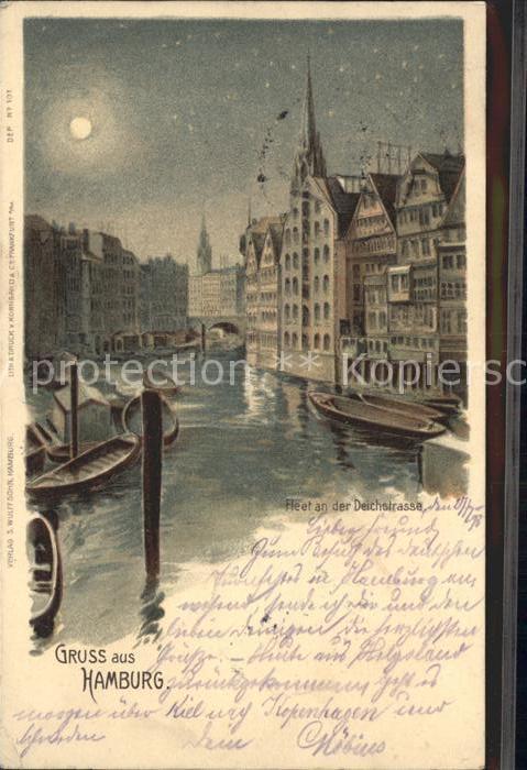 HAMBURG CITY Fleet Deichstrasse Nacht