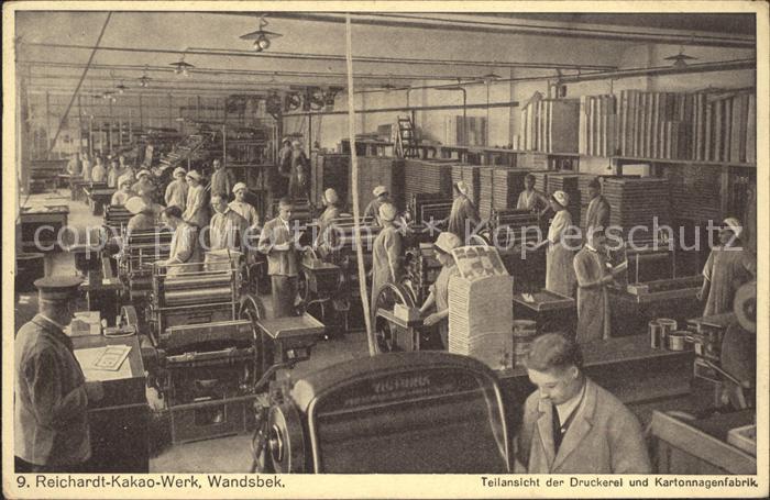 Wandsbek Reichardt- Kakao- Werk Druckerei Kartonnagenfabrik