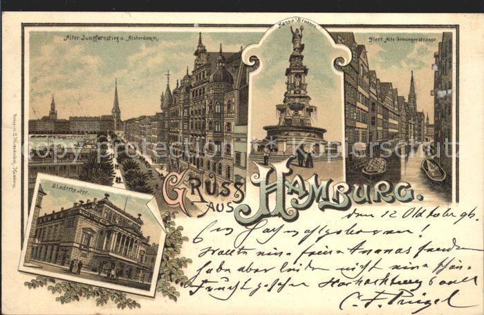HAMBURG  CITY Alter Jungfernstieg Fleet Alte Groeningerstrasse