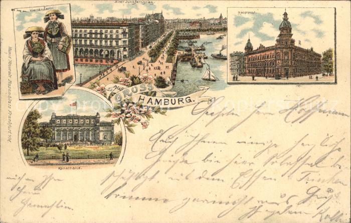 HAMBURG  CITY Alter Jungfernstieg Kunsthalle Hauptpost