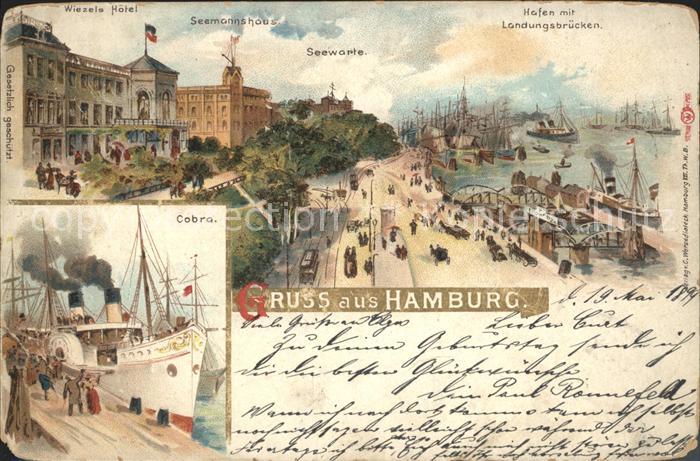 HAMBURG  CITY Seewarte Seemannshaus Hafen Cobra