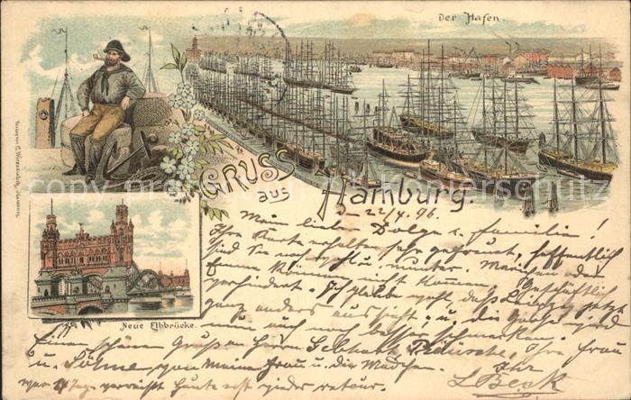 HAMBURG  CITY Hafen Neue Elbbruecke Seemann