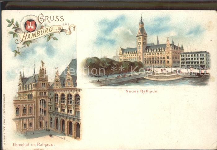 HAMBURG  CITY Neues Rathaus Ehrenhof im Rathaus