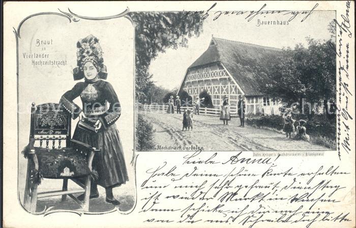HAMBURG  CITY Bauernhaus Braut Vierlaender Hochzeitstracht