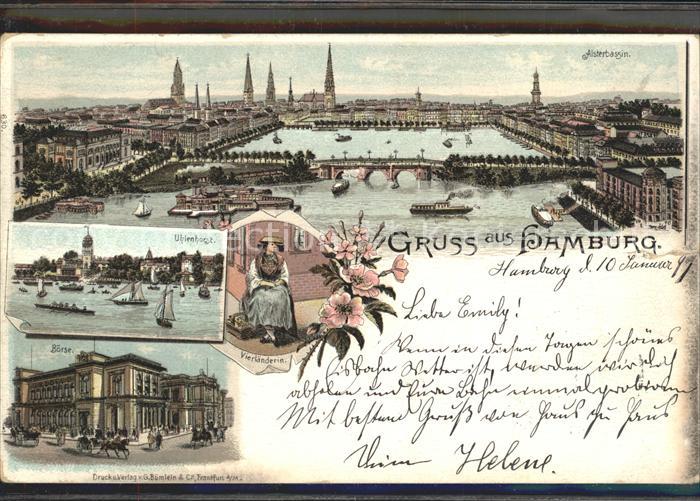 HAMBURG  CITY Alsterbassin Uhlenhorst Boerse