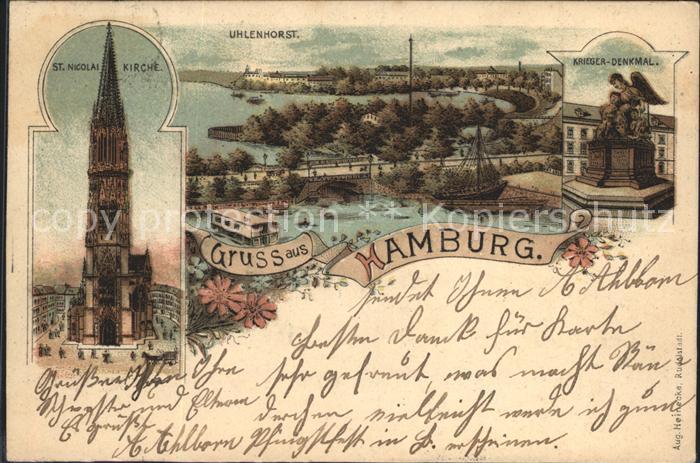 HAMBURG  CITY Uhlenhorst Sankt Nicolai Kirche Kriegerdenkmal