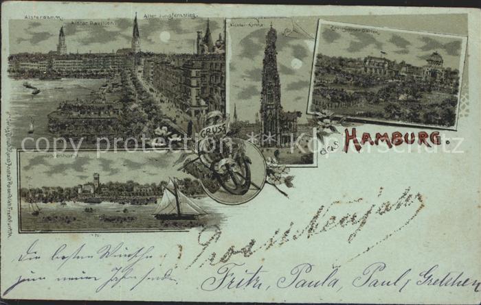 HAMBURG  CITY Nicolai Kirche Alsterdamm Alter Jungfernstieg