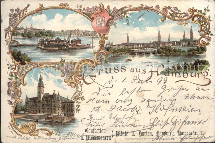 HAMBURG  CITY Lombardsbruecke Rathaus