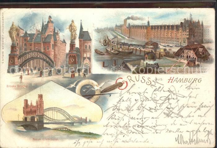 HAMBURG  CITY Freihafen Lagerhaeuser Brooks Bruecke