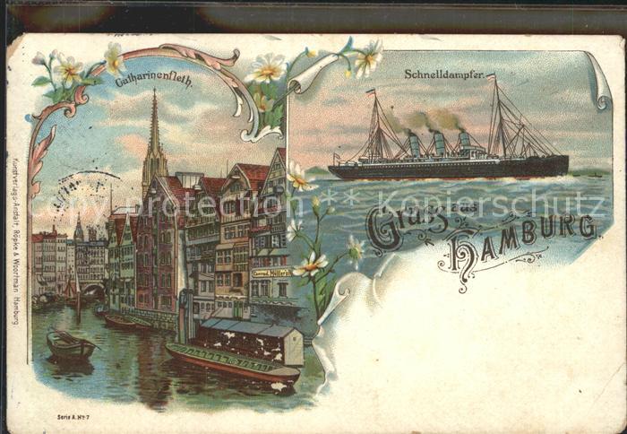 HAMBURG  CITY Schnelldampfer Katharinenfleth