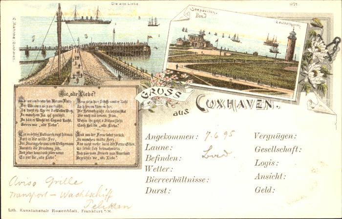 Cuxhaven Nordseebad Alte Liebe Seepavillon Leuchtturm Gedicht