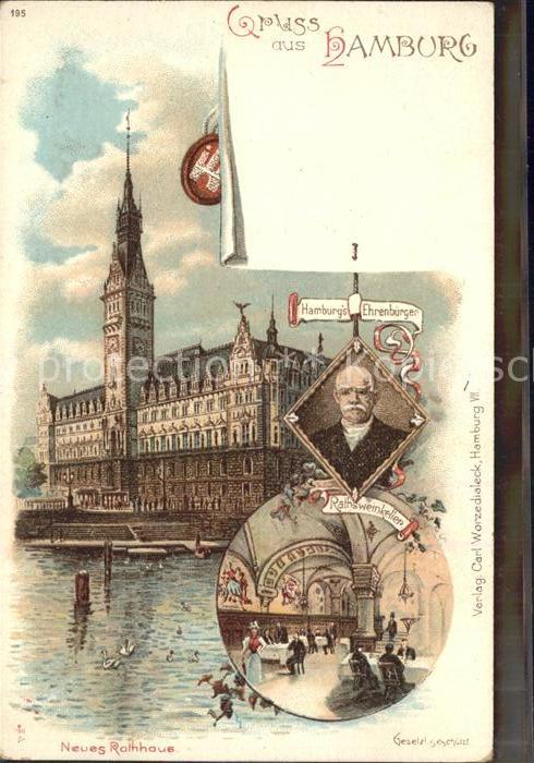 HAMBURG  CITY Ratsweinkeller Ehrenbuerger