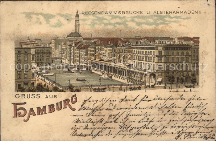 HAMBURG  CITY Reesendammbruecke Alsterarkaden