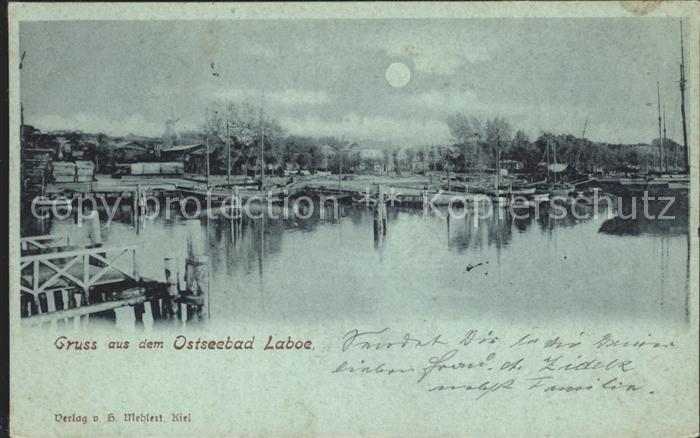 Laboe Mondschein Hafen