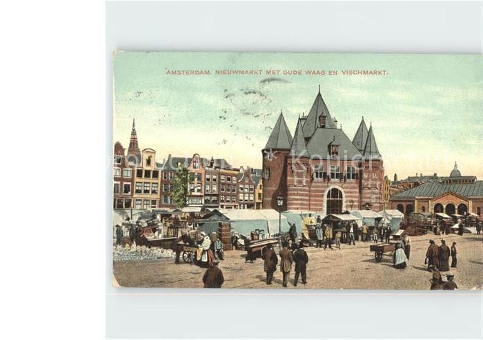 Amsterdam Niederlande Oude Waag en Vischmarkt