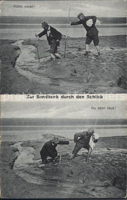 St Peter-Ording Schlickpartie Zur Sandbank durch den Schlick