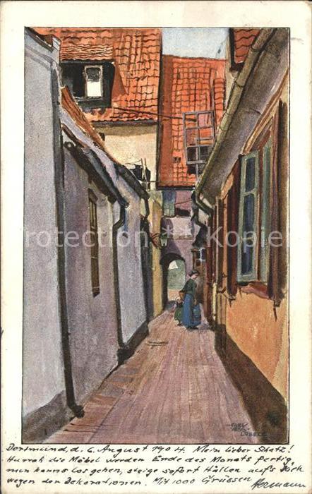 DORTMUND  CITY Gasse Kuenstlerkarte
