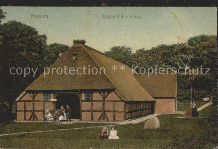 Husum Nordfriesland Ostenfelder Haus Bahnpost-Stempel