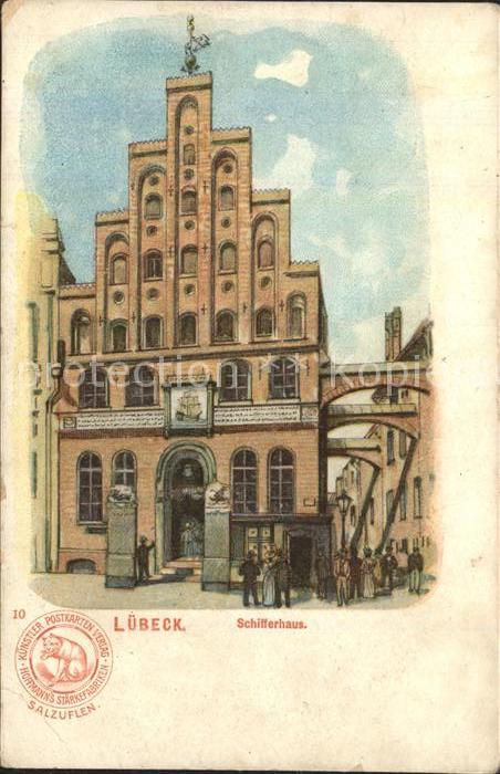 LueBECK  CITY Schifferhaus Litho