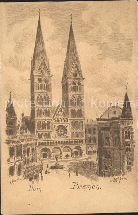 BREMEN  CITY Dom Kuenstlerkarte Carl Jander