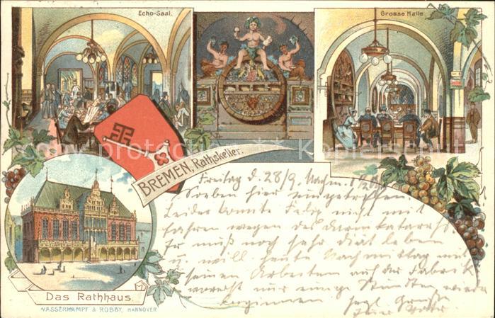 BREMEN  CITY Ratskeller Rathaus Grosse Halle