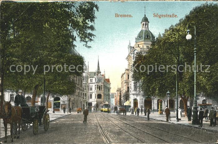 BREMEN  CITY Soegestrasse Pferdekutsche