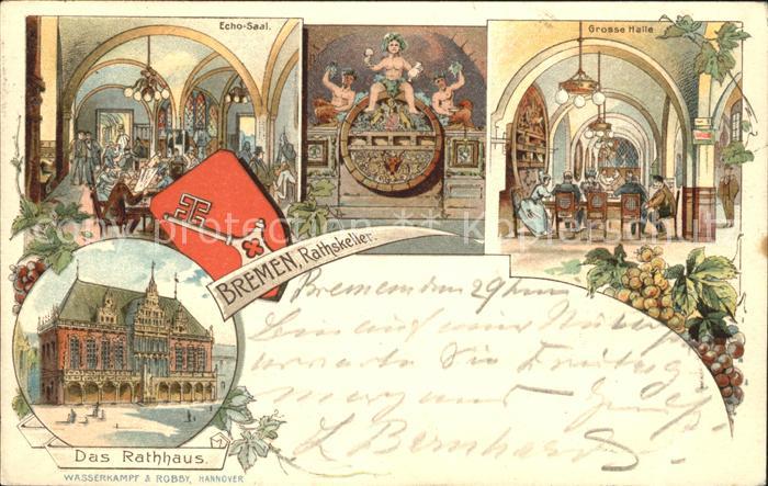BREMEN  CITY Ratskeller Ech Saal Grosse Halle Rathaus