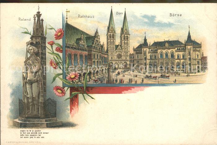 BREMEN  CITY Boerse Rathaus Dom Roland