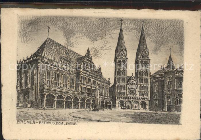 BREMEN  CITY Rathaus Boerse Dom